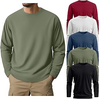 Set of five men's loose long sleeve cotton shirts