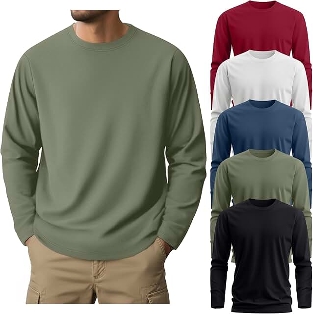 Set of five men's loose long sleeve cotton shirts