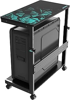 Height Adjustable 2-Tier Metal Computer Stand