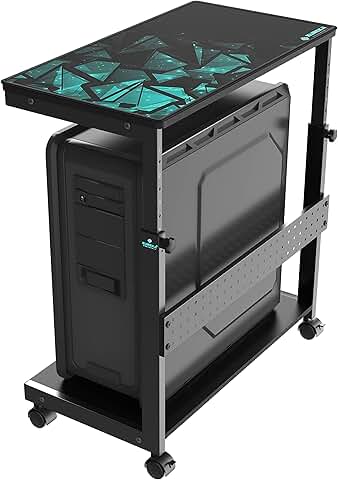 Height Adjustable 2-Tier Metal Computer Stand