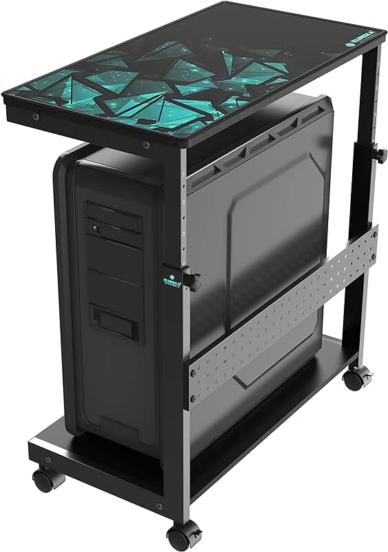 Height Adjustable 2-Tier Metal Computer Stand