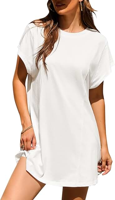 Women’s Short Sleeve Loose Fit Summer Tunic Top