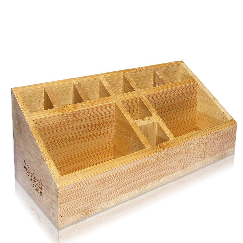 Small Bamboo Organizer for Desk and Home Storage