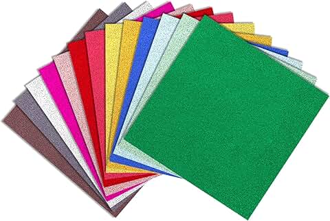 200 Sheets Glitter Cardstock, 12"x12", 20 Colors