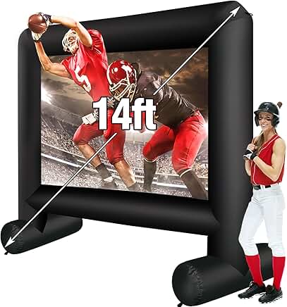 14-Foot Indoor/Outdoor Inflatable Movie Screen with Carry Bag