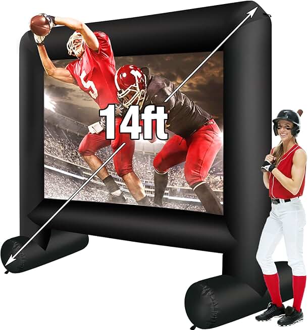 14-Foot Indoor/Outdoor Inflatable Movie Screen with Carry Bag