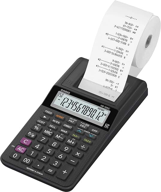 Mini Desktop Printing Calculator with 12-Digit Display