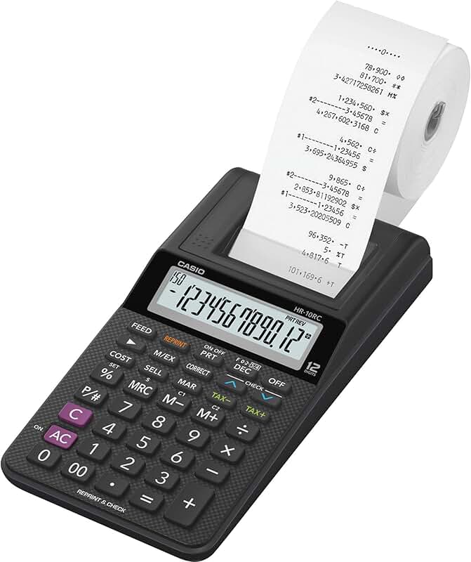 Mini Desktop Printing Calculator with 12-Digit Display