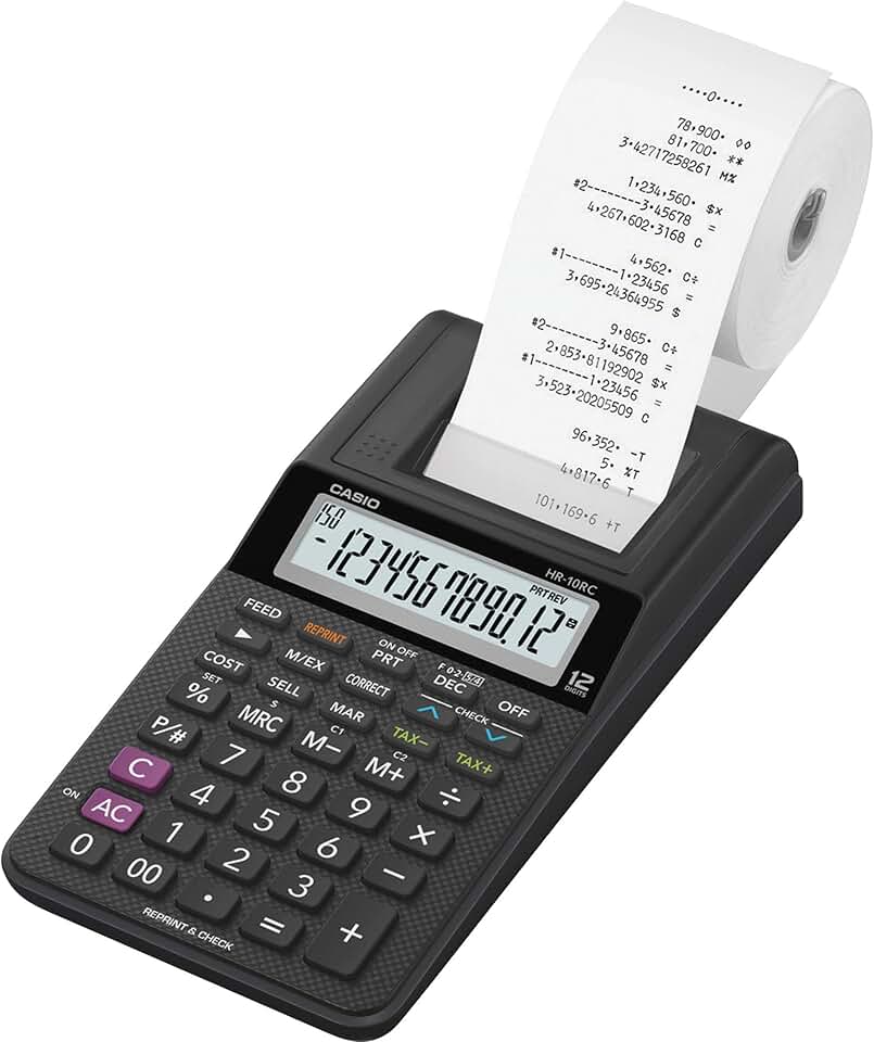 Mini Desktop Printing Calculator with 12-Digit Display