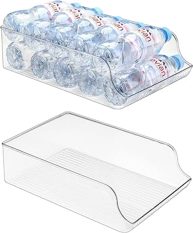 Two 16.9 oz Water Bottle Dispensers and Storage Bins