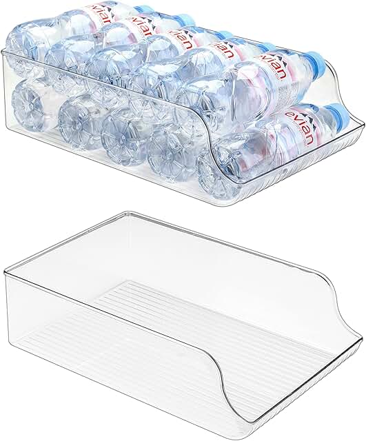Two 16.9 oz Water Bottle Dispensers and Storage Bins
