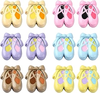 30 Pcs Ballet Shoe Beads in 6 Colors for Jewelry Making