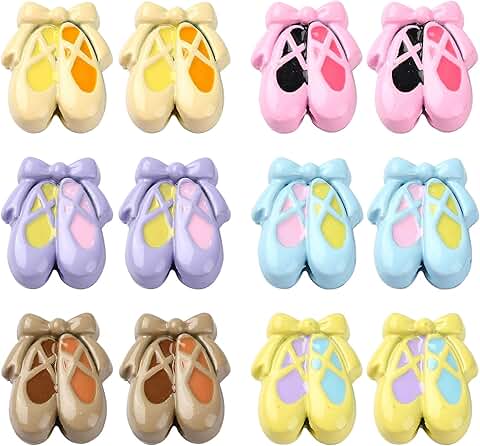 30 Pcs Ballet Shoe Beads in 6 Colors for Jewelry Making