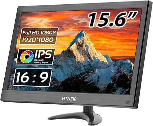 15.6-inch FHD IPS LED Monitor with HDMI, VGA, BNC, AV, USB, Built-in Speakers