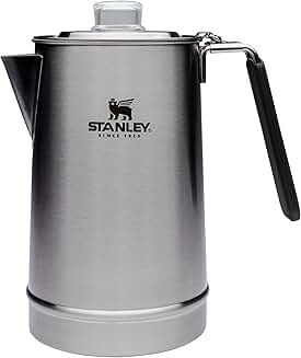 Large Stainless Steel Coffee Percolator with Wide Mouth