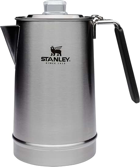 Large Stainless Steel Coffee Percolator with Wide Mouth