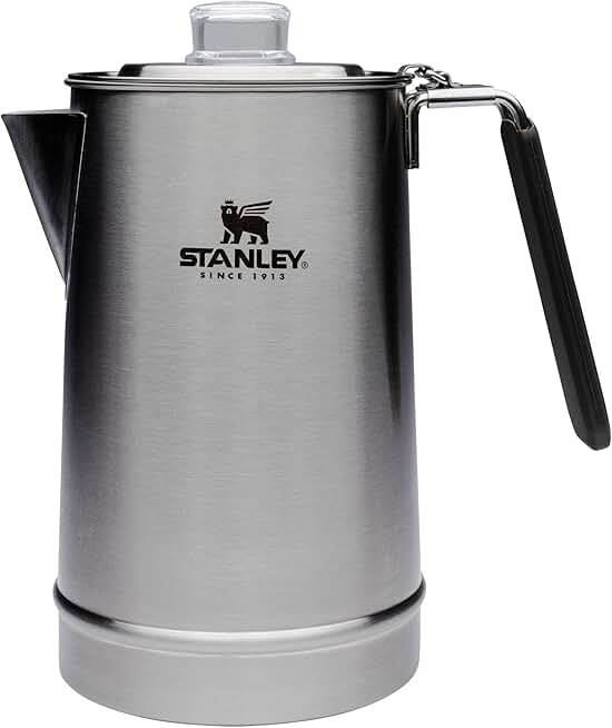 Large Stainless Steel Coffee Percolator with Wide Mouth
