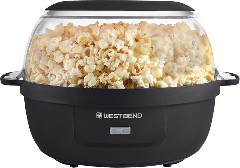 Large 6 Qt Hot Oil Popcorn Popper with Lid and Stirring Rod