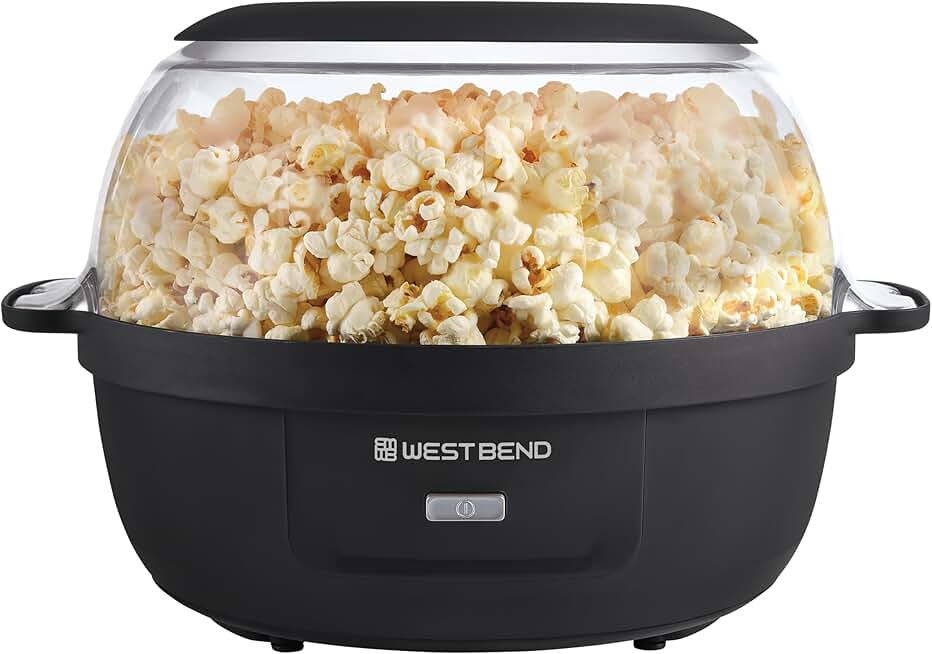 Large 6 Qt Hot Oil Popcorn Popper with Lid and Stirring Rod
