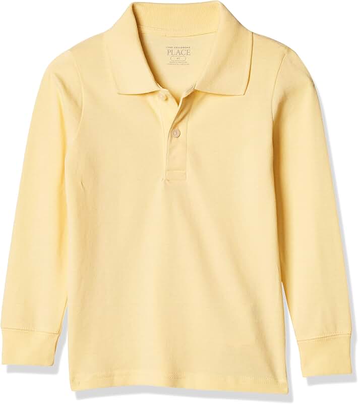 Yellow long sleeve polo shirt for boys 2T