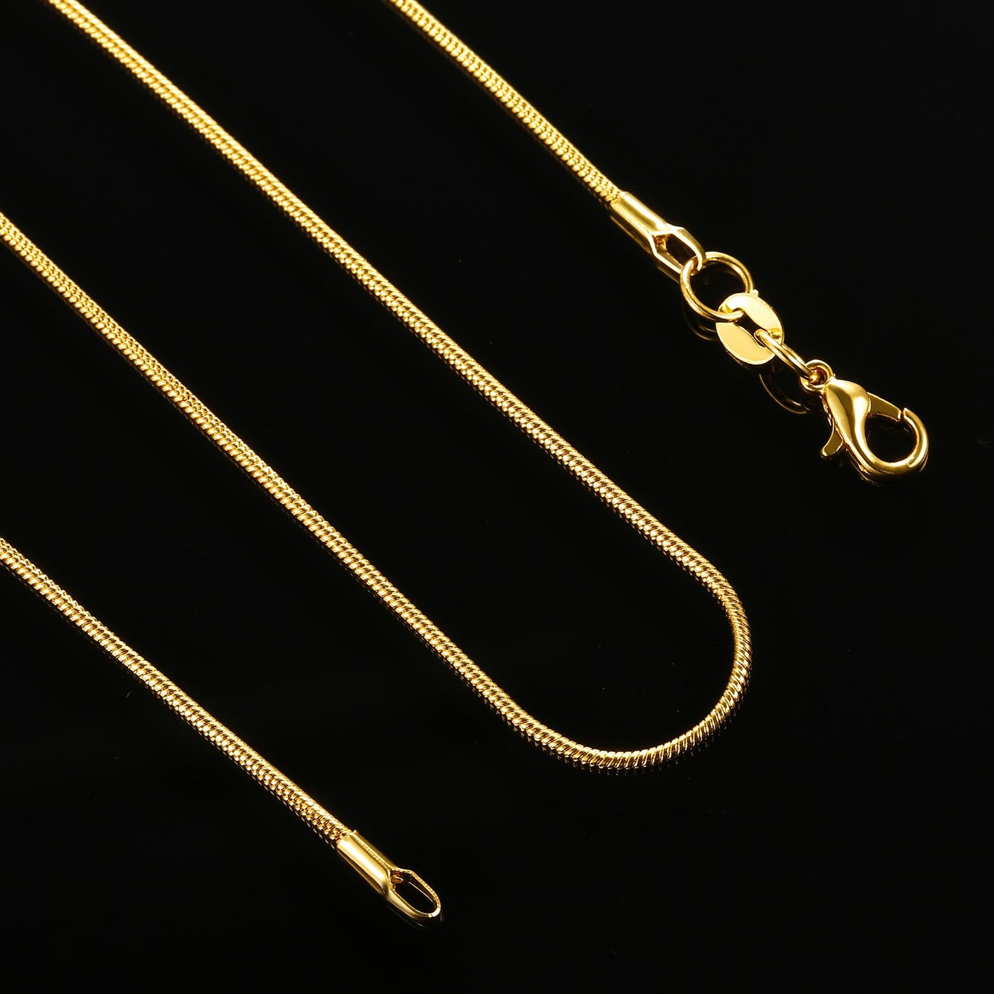 24 Pack Gold Plated Snake Chain Necklaces for Jewelry Making