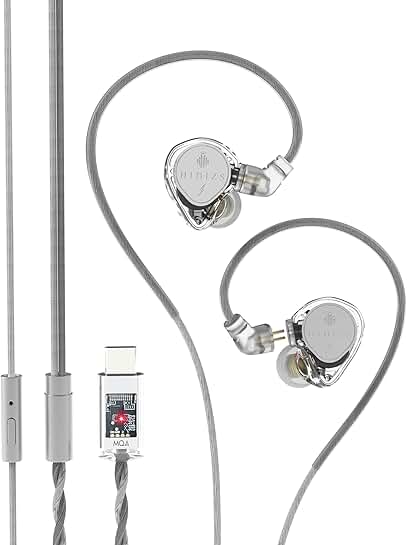 Wired USB-C Earbuds with Dual Magnetic Drivers and In-Line Control