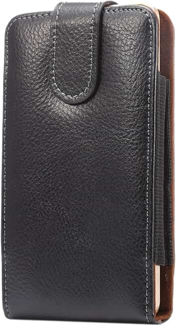 Leather Vertical Phone Holster with Belt Clip for iPhone and Galaxy