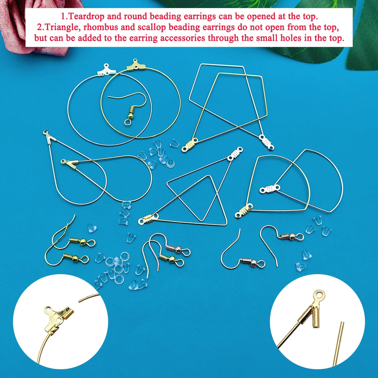 80pcs Beading Hoop Earrings Set for Jewelry Making