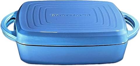 2-in-1 Square Cast Iron Dutch Oven with Lid