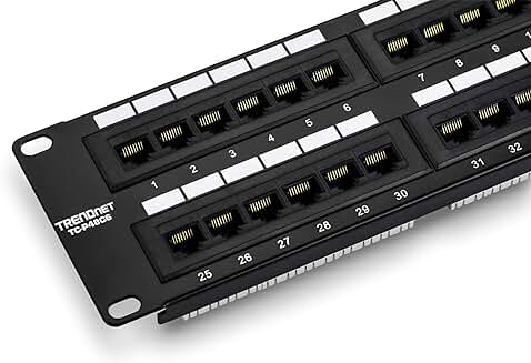 48-Port Cat6 Unshielded Patch Panel for Ethernet