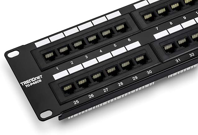 48-Port Cat6 Unshielded Patch Panel for Ethernet