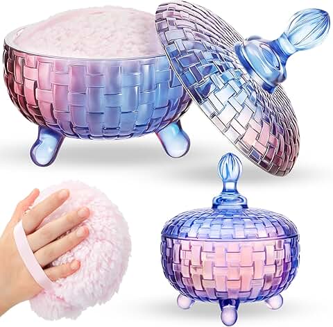 Extra Large Dusting Powder Puff with Container