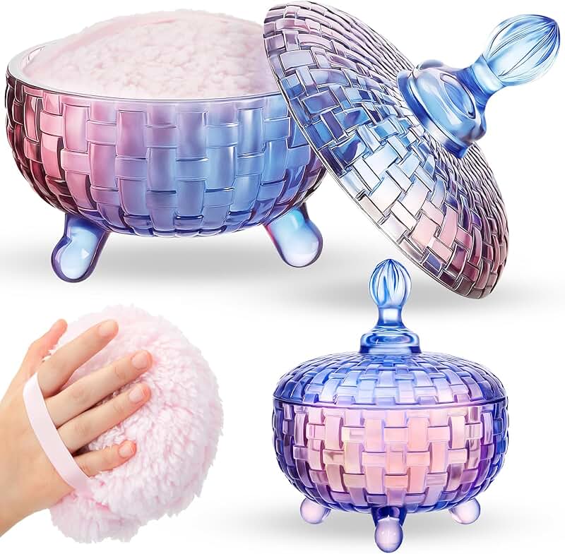 Extra Large Dusting Powder Puff with Container