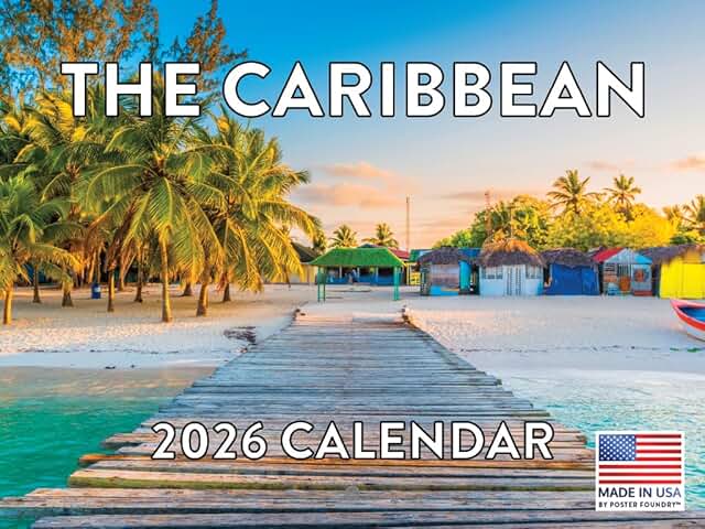 Caribbean 2026 Tropical Beach Islands Calendar