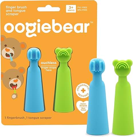 Baby Finger Brush and Tongue Scraper for Gentle Oral Care