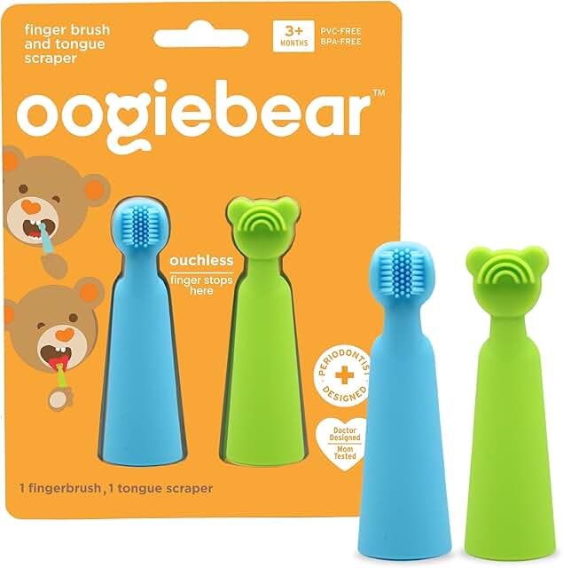 Baby Finger Brush and Tongue Scraper for Gentle Oral Care