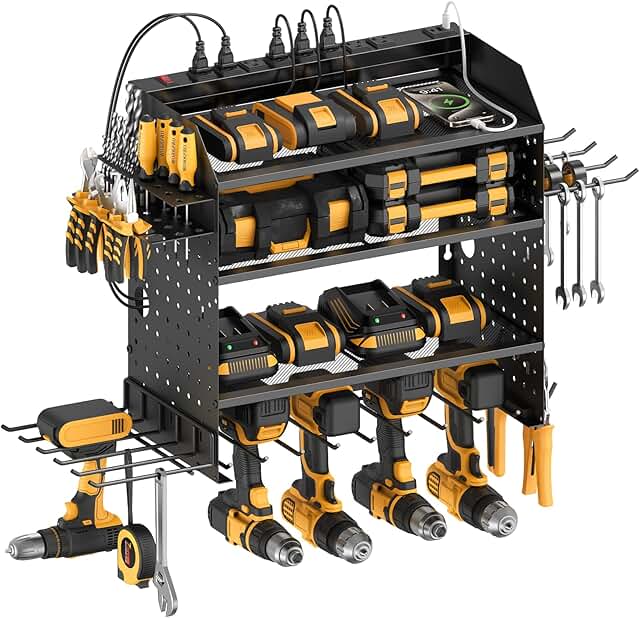 Modular Power Tools Organizer with USB Charging Station