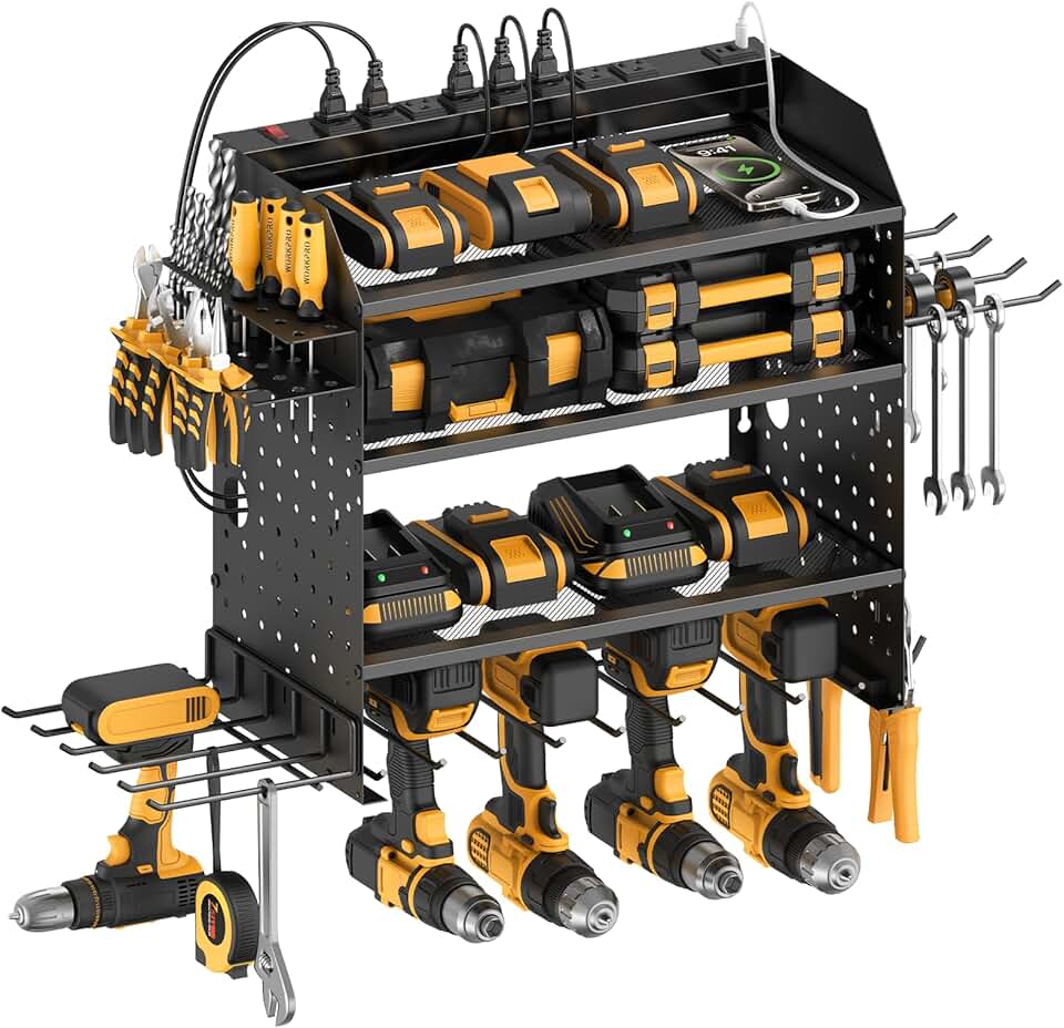 Modular Power Tools Organizer with USB Charging Station