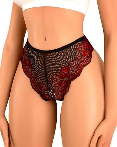 Women's Lace Thong Back Coverage Underwear
