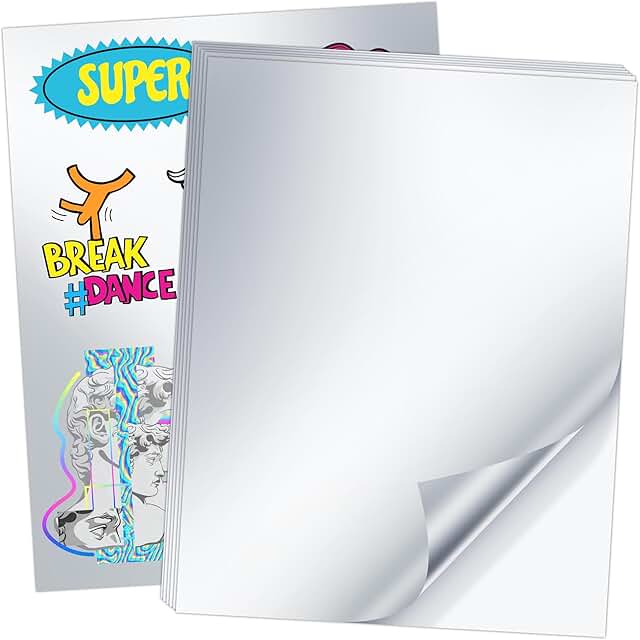 Silver Printable Vinyl Sticker Paper, 20 Sheets, Waterproof