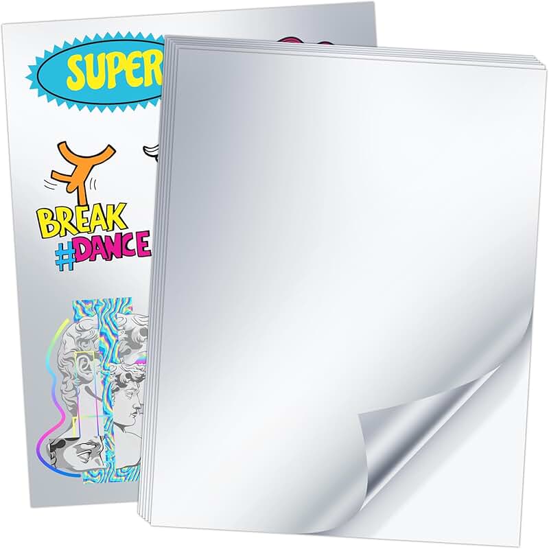 Silver Printable Vinyl Sticker Paper, 20 Sheets, Waterproof