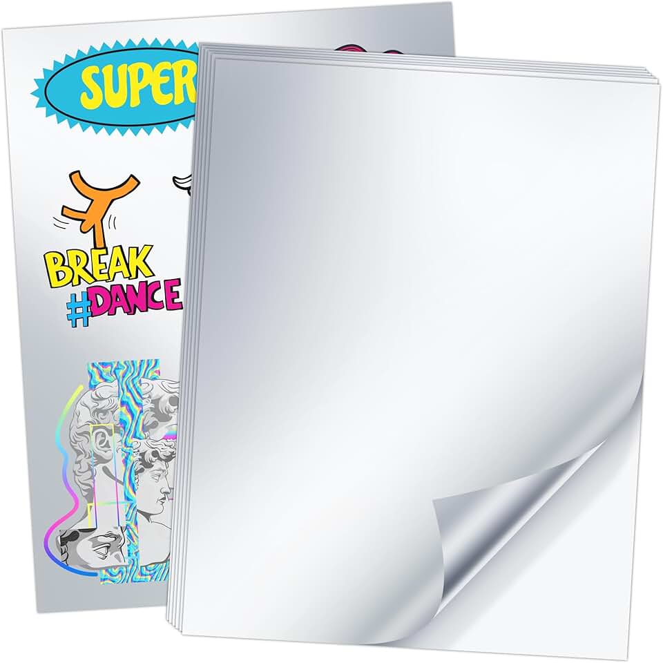 Silver Printable Vinyl Sticker Paper, 20 Sheets, Waterproof