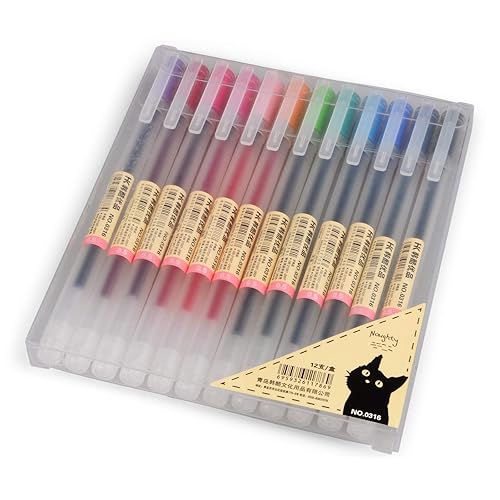 12-color gel pen set with 0.5mm tips