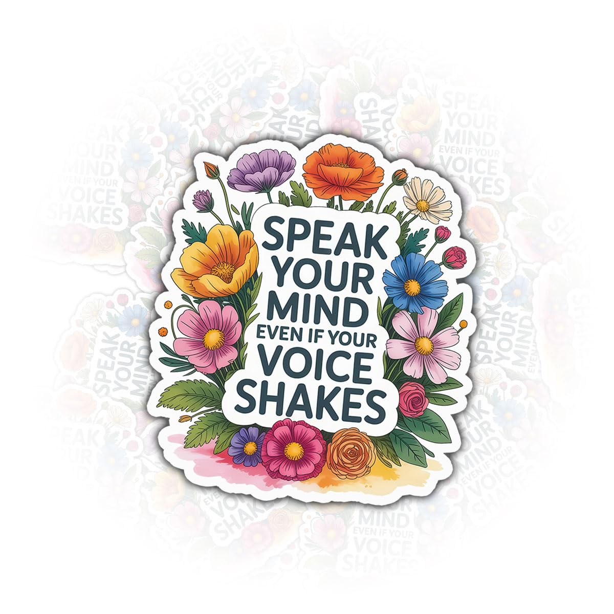 Set of three "Speak Your Mind" stickers, 3 inches