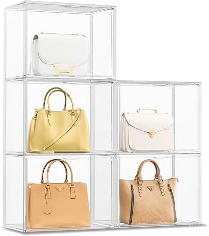 Clear acrylic purse and accessory storage boxes, 5-pack