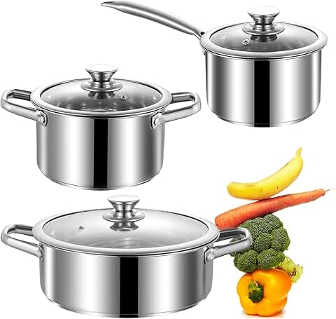 6-Piece Stainless Steel Nonstick Cookware Set