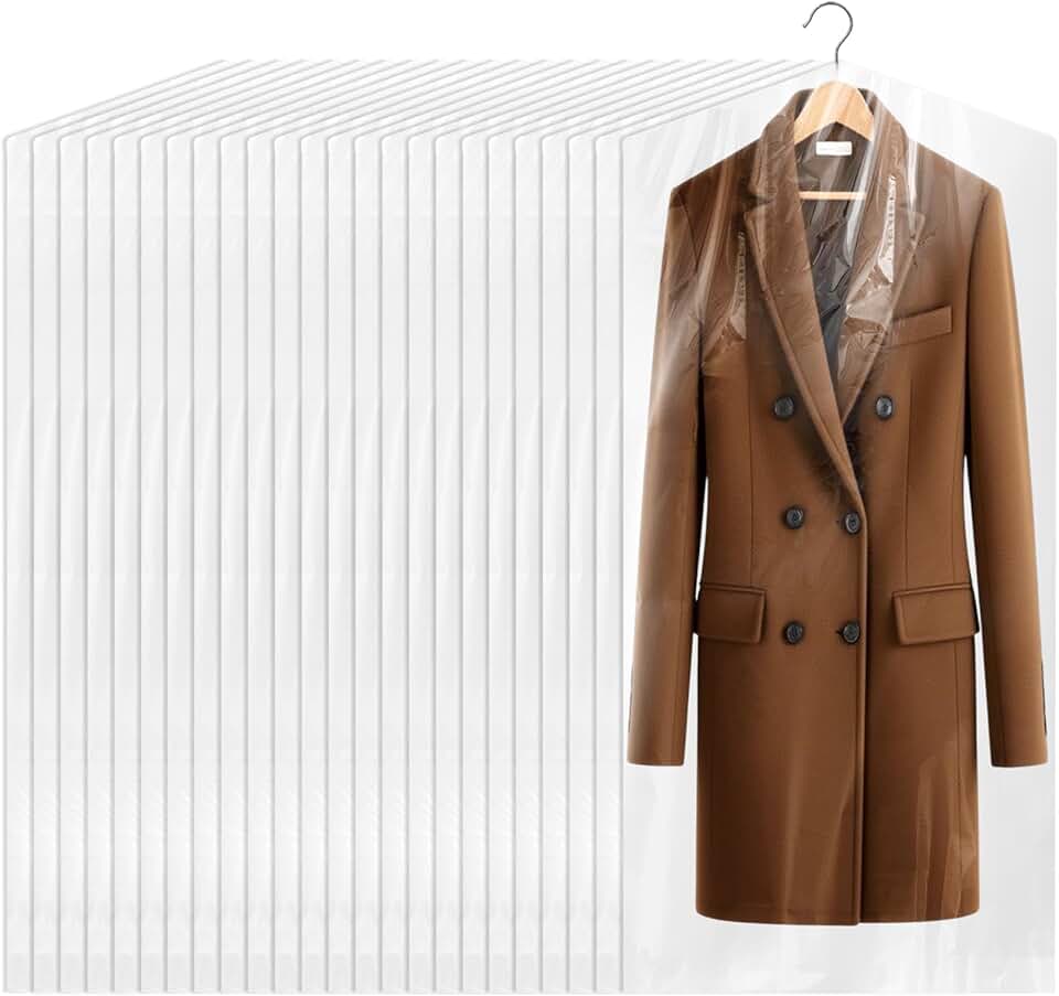 120 Clear Dry Cleaning Garment Bags for Clothes Storage