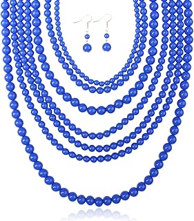 Multi Beaded Bubble Necklace with 7 Layers