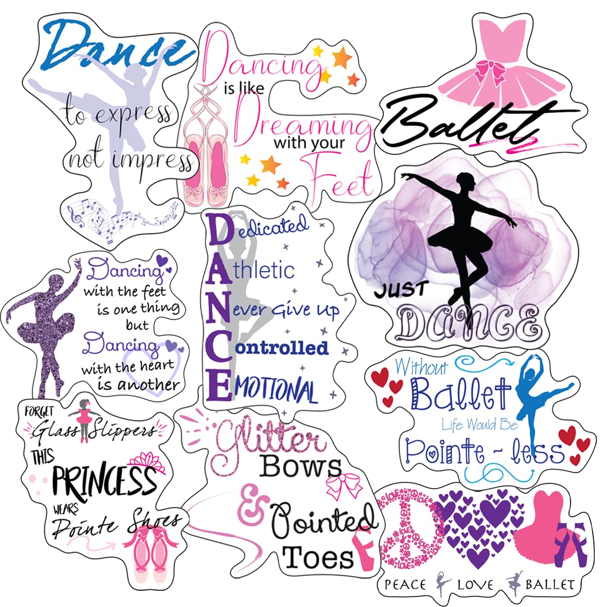 XL Ballerina Stickers for Girls, Waterproof and Durable