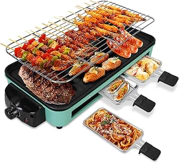1500W Indoor Electric Grill with Removable Plates